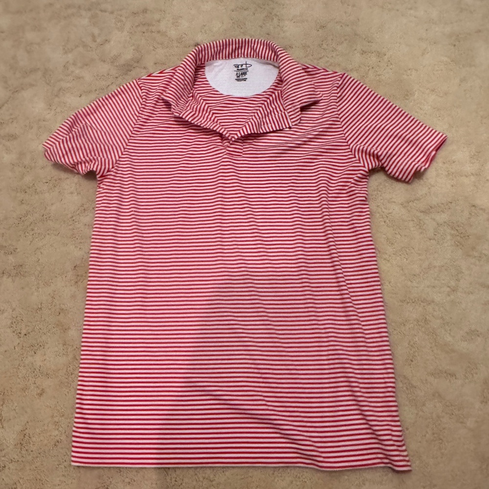 Red and White Stripe Polo X-Large Kids